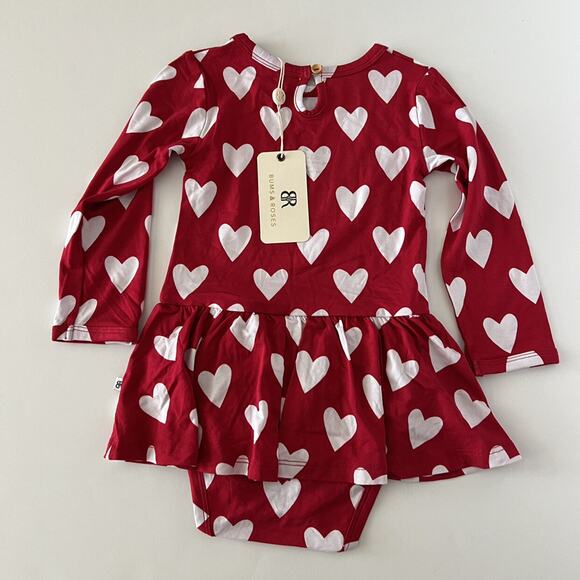NEW Bums & Roses Bamboo Heart Ruffle Dress - Picture 5 of 6